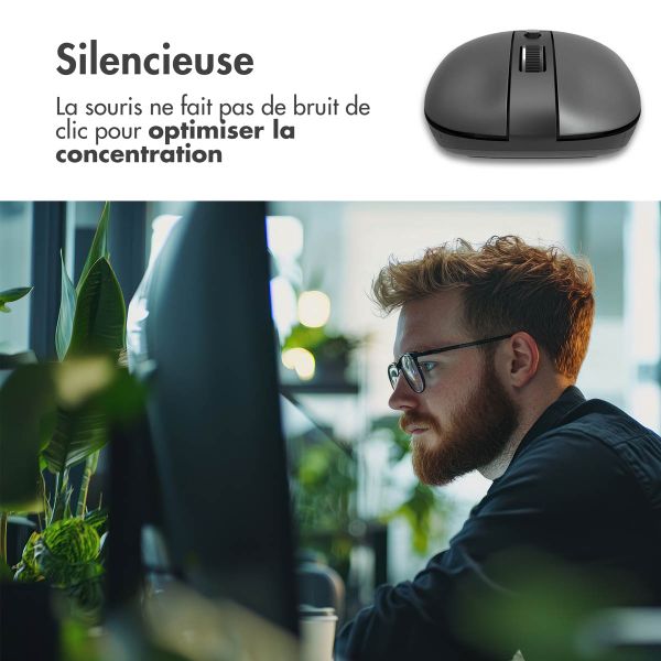 Accezz Souris sans fil - Bluetooth / Adaptateur USB-A - Gris