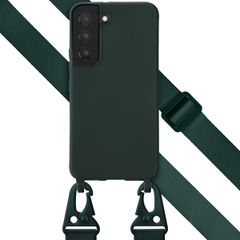 Selencia Coque silicone avec cordon amovible Samsung Galaxy S22 - Vert foncé