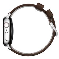 Nomad Bracelet en cuir moderne Apple Watch Series 1 á 10 / SE / Ultra (2) (44/45/46/49 mm) - Marron/Argent