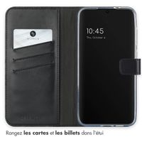 Selencia Étui portefeuille en cuir véritable Samsung Galaxy S24 FE - Noir