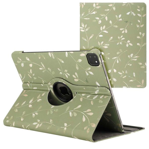 imoshion Coque tablette Design rotatif à 360° Apple iPad Air 13 pouces (2025) M3 / (2024) M2 - Green Flowers