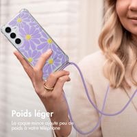 imoshion Coque Design avec cordon Samsung Galaxy S25 - Tropical Violet Flowers Connect