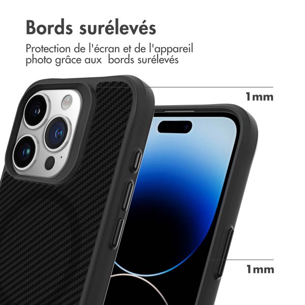 imoshion Rugged Hybrid Carbon Case avec MagSafe Apple iPhone 15 Pro Max - Noir