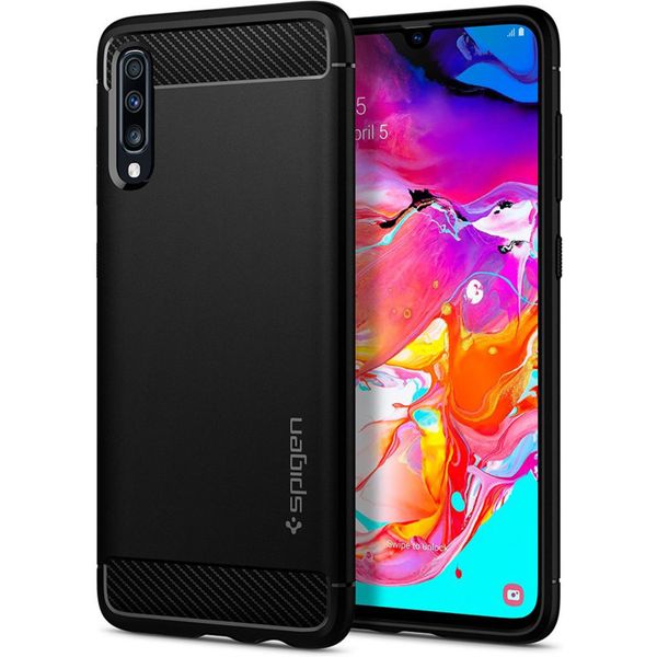 Spigen Coque Rugged Armor Samsung Galaxy A70 - Noir