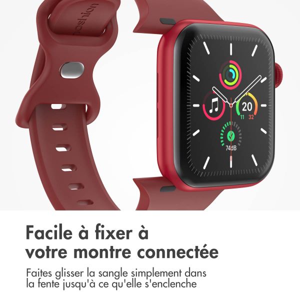 imoshion Bracelet en silicone⁺ Apple Watch Series 1 t/m 11 / SE / Ultra (44/45/46/49 mm) - Taille M/L - Wine