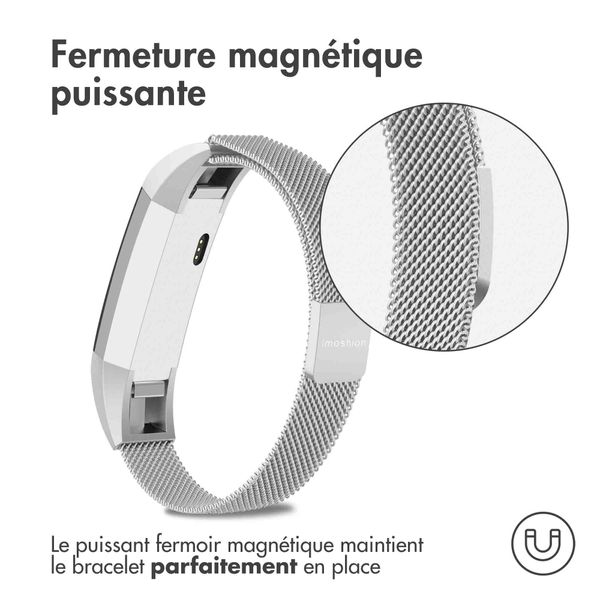 imoshion Bracelet magnétique milanais Fitbit Alta (HR) - Taille S - Argent