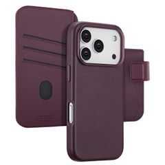 Accezz Étui de téléphone portefeuille en cuir 2-en-1 avec MagSafe Apple iPhone 17 Pro - Heath Purple