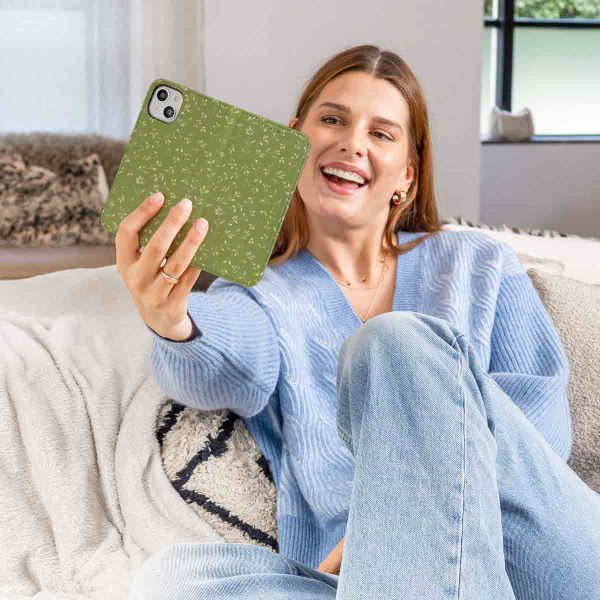 imoshion Étui de télephone portefeuille Design Samsung Galaxy S22 - Green Flowers