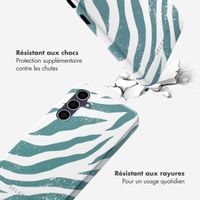 Selencia Coque arrière Vivid Samsung Galaxy S23 FE - Colorful Zebra Pine Blue