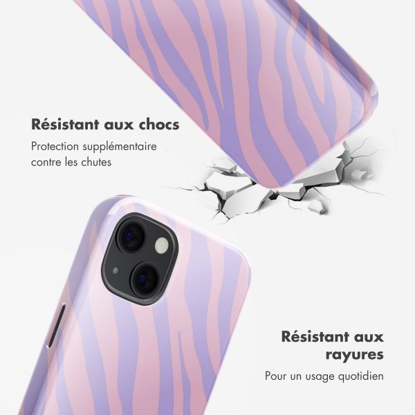 Selencia Coque arrière Vivid Tough avec MagSafe iPhone 13 - Zebra Light Pink Lilac