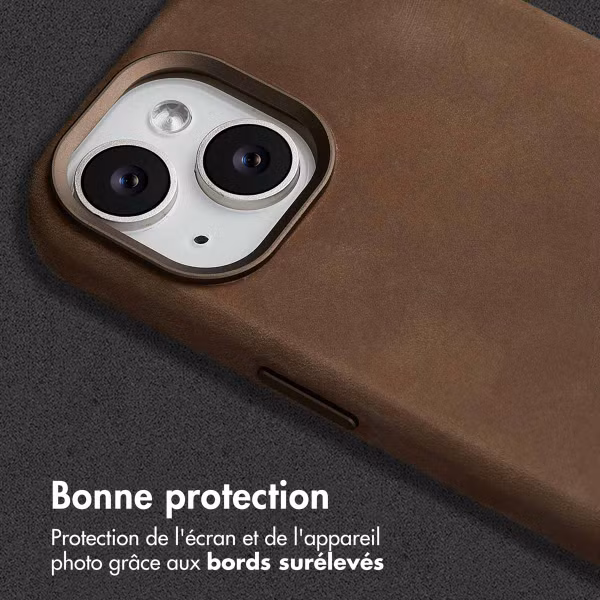 Accezz Coque MagSafe en cuir vintage Apple iPhone 15 - Rustic Brown