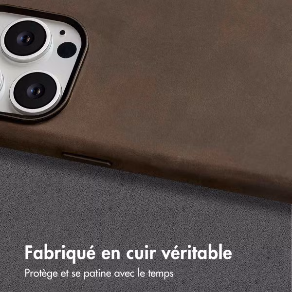 Accezz Coque MagSafe en cuir vintage Apple iPhone 15 Pro Max - Rustic Brown