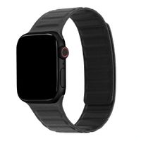 Accezz Bracelet en cuir véritable magnétique Apple Watch | 44/45/46/49 mm - Noir