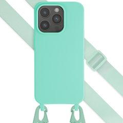 Selencia Coque silicone avec cordon amovible Apple iPhone 15 Pro - Turquoise