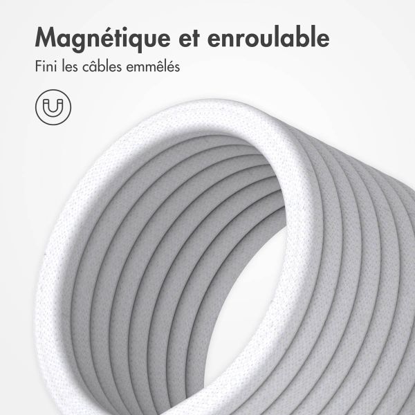 imoshion Câble tressé magnétique - USB-A vers Lightning - 1 mètre - Blanc