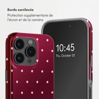 Selencia Coque arrière Vivid Apple iPhone 15 Pro - Happy Dots Burgundy