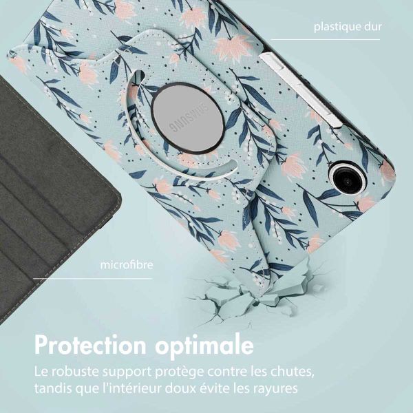 imoshion Coque tablette Design rotatif à 360° Samsung Galaxy Tab A9 8.7 pouces - Flowers