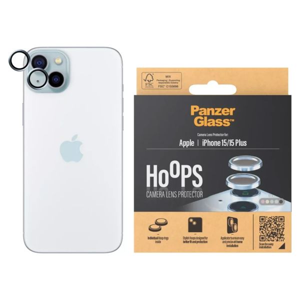 PanzerGlass Protection Caméra Hoops Optic Rings Apple iPhone 15 / 15 Plus - Blue