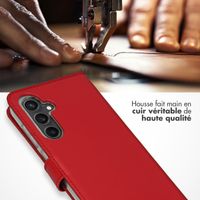 Selencia Étui de téléphone portefeuille en cuir véritable Samsung Galaxy S23 FE - Rouge