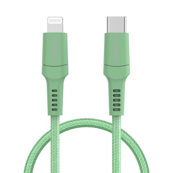 imoshion ﻿Câble Lightning vers USB-C - Non MFi - Textile tressé - 1 mètre - Vert