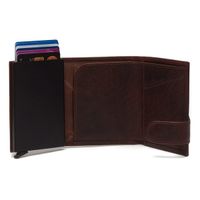 The Chesterfield Brand Porte-cartes Mannheim - Porte-cartes en cuir véritable pour 8 cartes - Brun foncé