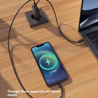 Accezz Chargeur GaN Ultra Slim - USB-C + USB-A - 45 W - Noir