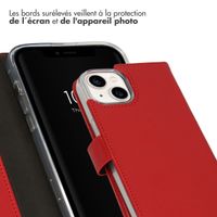 Selencia Étui portefeuille en cuir véritable Apple iPhone 14 - Rouge