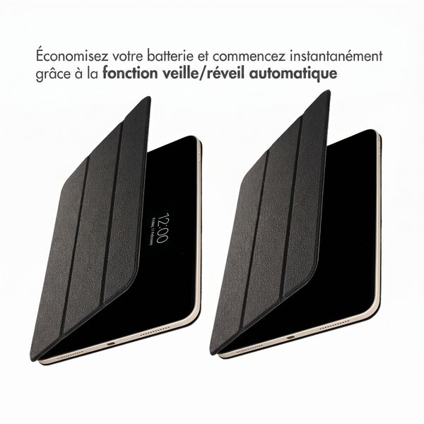 Accezz Coque tablette trifold en cuir Apple iPad 11 (2025) 11 pouces A16 / iPad 10 (2022) 10.9 pouces - Noir