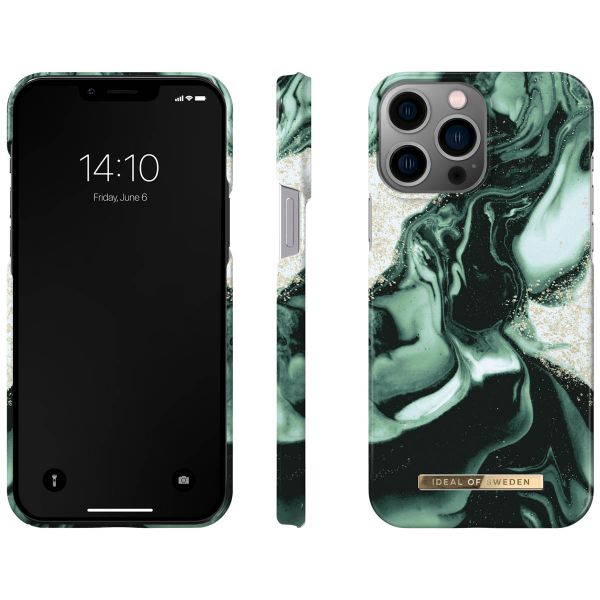 iDeal of Sweden Coque Fashion iPhone 13 Pro Max - Golden Olive Marble