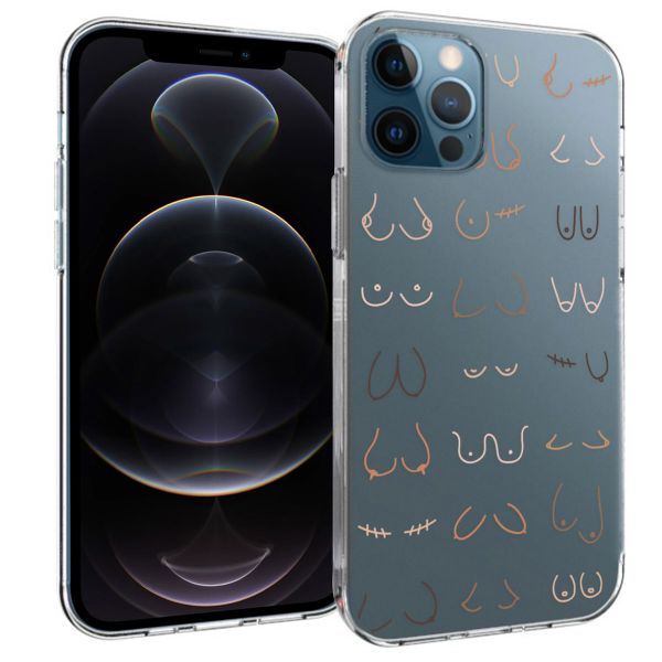 imoshion Coque Design iPhone 12 (Pro) - Boobs all over - Transparent