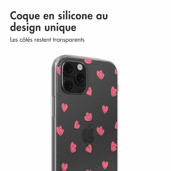 imoshion Coque design pour iPhone 12 (Pro) - Dusty Rose Connected Hearts