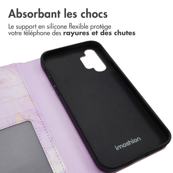 imoshion Étui de téléphone portefeuille Design Samsung Galaxy A32 (5G) - Purple Marble