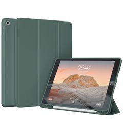 Accezz Coque tablette portefeuille Smart Silicone Apple iPad 9 (2021) 10.2 pouces / iPad 8 (2020) 10.2 pouces / iPad 7 (2019) 10.2 pouces - Vert foncé