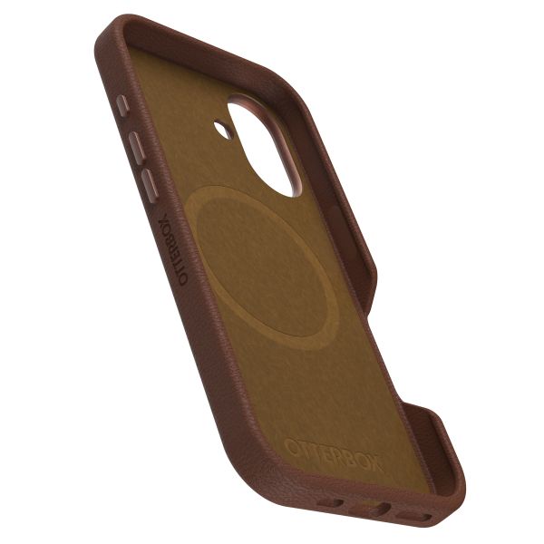 OtterBox Coque en cuir de cactus Symmetry MagSafe Apple iPhone 16 - Rich Adobe Brown