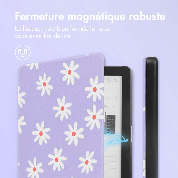 imoshion Design Slim Hard Case Sleepcover Kobo Clara HD - Flowers Distance