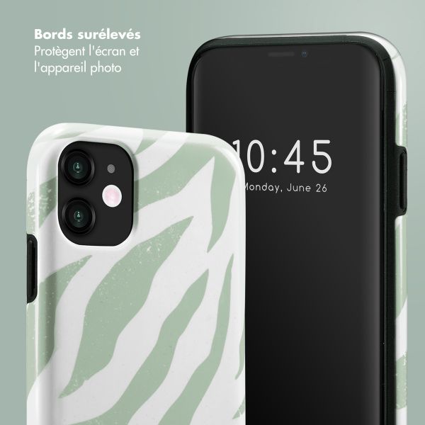 Selencia Coque arrière Vivid Apple iPhone 11 - Colorful Zebra Sage Green