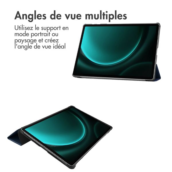 imoshion Coque tablette Trifold Samsung Galaxy Tab S10 Plus / Tab S9 FE Plus / Tab S9 Plus - Bleu foncé