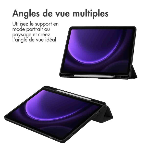 imoshion Coque tablette rigide Trifold Samsung Galaxy Tab S9 11.0 pouces / Tab S10 FE / S9 FE 10.9 pouces - Noir