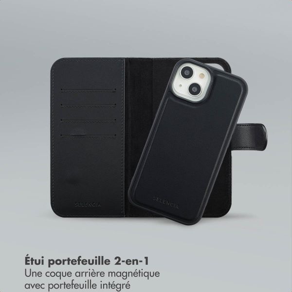 Selencia Étui portefeuille amovible Olyn avec MagSafe Apple iPhone 15 - Noir