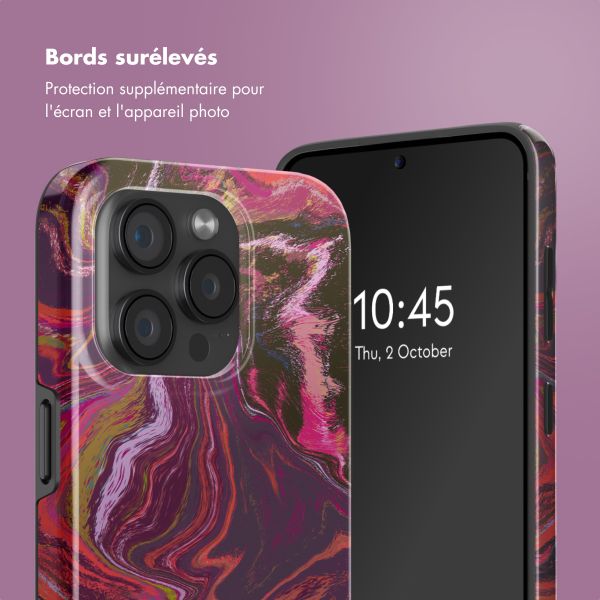 Selencia Coque arrière Vivid Tough avec MagSafe iPhone 15 Pro - Marble Purple