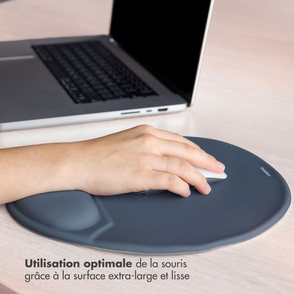 imoshion Tapis de souris ergonomique - Tapis de souris avec repose-poignet - 30 x 25 cm - Bleu seal