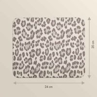 Selencia Sabi Tapis de Souris en Similicuir imprimé panthère - 20 x 24 cm - Soft Ivory