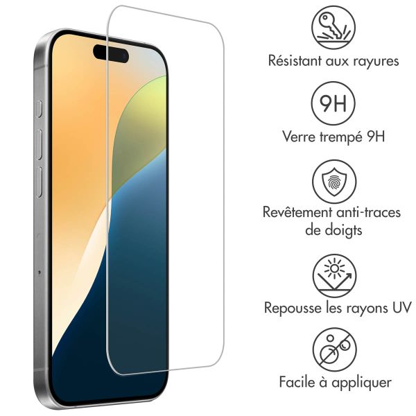 Accezz Protection d'écran en verre trempé Apple iPhone 17 / 17 Pro / 16 Pro