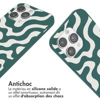 imoshion Coque design en silicone avec cordon Apple iPhone 14 Pro Max - Petrol Green Groovy