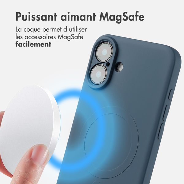 imoshion Coque Couleur avec MagSafe iPhone 16 - Bleu foncé