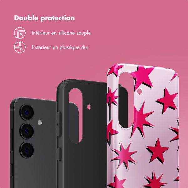Selencia Coque arrière Vivid Samsung Galaxy S24 - Stars Rubine Red Light Pink