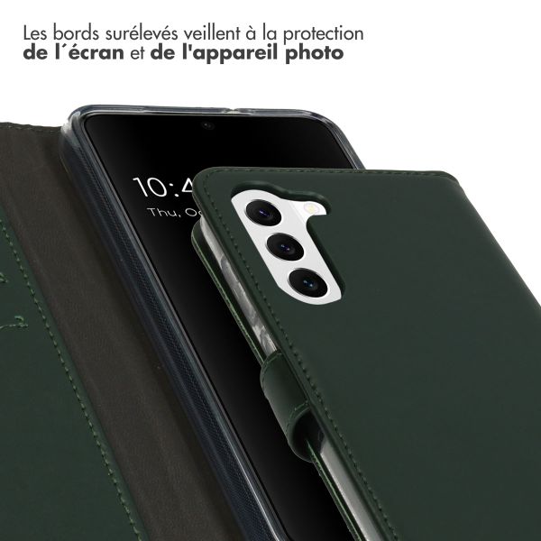 Selencia Étui portefeuille en cuir véritable Samsung Galaxy S23 - Vert