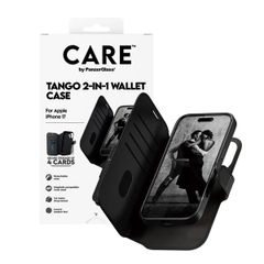 CARE by PanzerGlass Étui de télephone portefeuille Tango 2 en 1 avec MagSafe Apple iPhone 17 - Noir