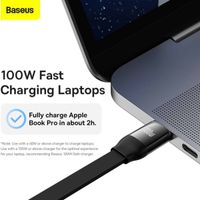 Baseus Bright Mirror 2 Series - Câble de charge rapide rétractable 3-en-1 - USB-C vers USB-C / Lightning / Micro USB - 100 Watt - Noir