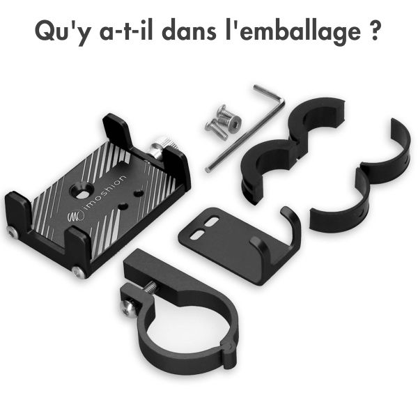 imoshion Support de téléphone pour vélo - Réglable - Universel - Aluminium - Noir